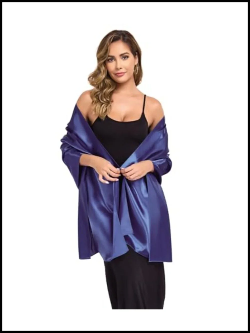 Silky Satin Shawl Wrap for Women Wedding Guest Lightweight Evening Scarf